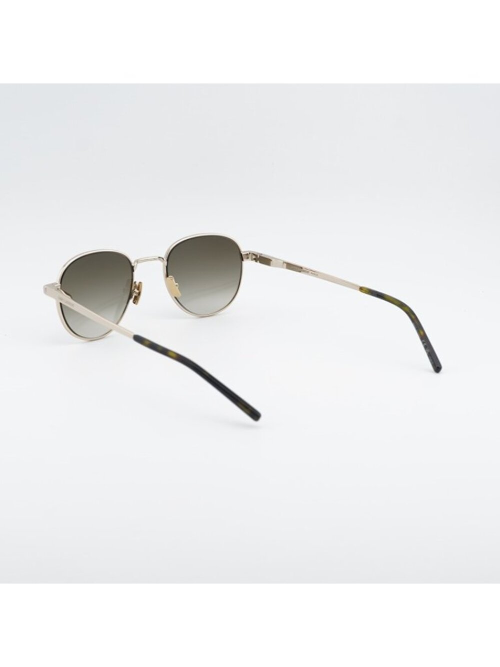 Saint Laurent SL555 003 Sunglasses Gold Round Frame, Brown Lenses - Picture 3 of 10